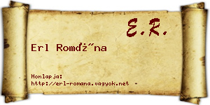 Erl Romána névjegykártya